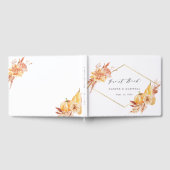 Rustic Fall Floral Pumpkin Hochzeitsgoldrahmen Gästebuch (Voll)