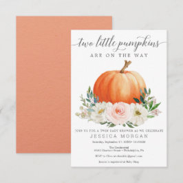 Rustic Fall Floral Pumpkin Twin Baby Dusche Einladung