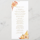Rustic Fall Floral Pumpkin Wedding Gold Programm (Rückseite)