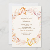 Rustic Fall Floral Watercolor Wreath Boho Hochzeit Einladung (Vorderseite)