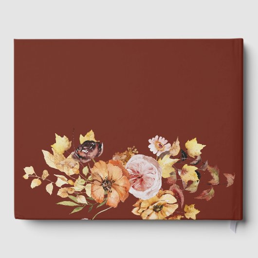Rustic Fall Floral Wedding Custom Guest Book Gästebuch (Rückseite)