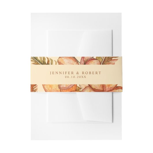 Rustic Fall Floral Wedding Einladung Bauchband Einladungsbanderole (Vorderseite Beispiel)