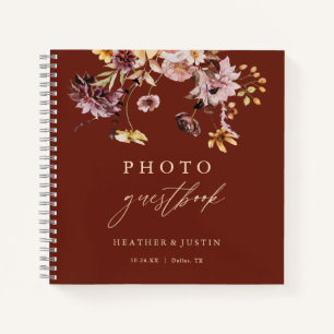 Rustic Fall Floral Wedding Foto Gästebuch Notizblock