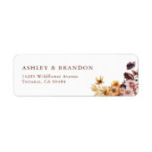 Rustic Fall Floral Wedding Return Label (Vorne)