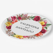 Rustic Fall Floral Wedding Vielen Dank für Ihr Int Pappteller (Schrägansicht)