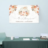 Rustic Fall Floral White Pumpkin Wedding Party Banner (Messeveranstaltung)