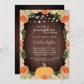 Rustic Fall Florals Wood Baby Dusche Einladung (Vorne/Hinten)