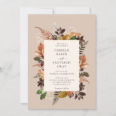Rustic Fall Foliage Foto Hochzeitseinladung Einladung (Vorderseite)