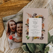 Rustic Fall Foliage Foto Hochzeitseinladung Einladung