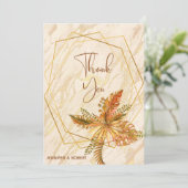 Rustic Fall Foliage Gold Frame Dankeschön Karte (Stehend Vorderseite)