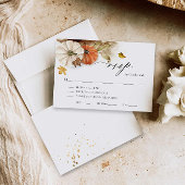 Rustic Fall Foliage Wedding RSVP Card Karte