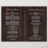 Rustic Fall Foliage Wine Barrel Hochzeitsprogramm (Hinten)