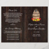 Rustic Fall Foliage Wine Barrel Hochzeitsprogramm (Vorne)