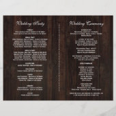 Rustic Fall Foliage Wine Barrel Hochzeitsprogramm (Hinten)