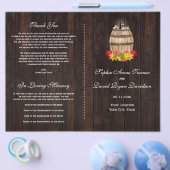 Rustic Fall Foliage Wine Barrel Hochzeitsprogramm (Einzeln)