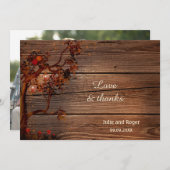 Rustic Fall Foto Hochzeit Danke Karte (Vorne/Hinten)