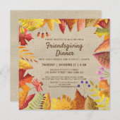 Rustic Fall Friendsgiving Dinner Einladung (Vorne/Hinten)