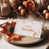 Rustic Fall Friendsgiving Dinner Table Place Cards Platzkarte