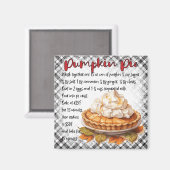 Rustic Fall Gingham Pumpkin Pie Baking Magnet (Vorderseite/Rückseite)