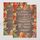 Rustic Fall Girl Babydusche Einladung (Vorne/Hinten)