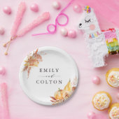 Rustic Fall Gold Floral Pumpkin Hochzeit Pappteller (Party)