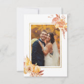 Rustic Fall Gold Floral Watercolor Hochzeitsfeier Dankeskarte (Vorderseite)