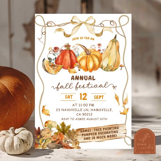Rustic Fall Harvest Festival Invitation Einladung