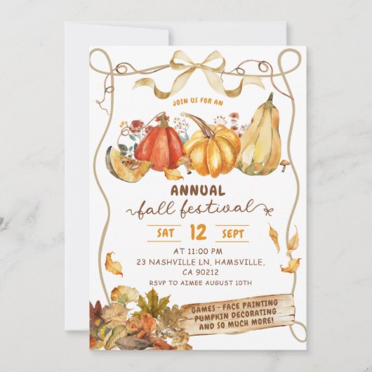 Rustic Fall Harvest Festival Invitation Einladung (Vorderseite)