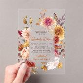 Rustic Fall in Love Fall Bridal Shower Acryleinladungen (Insitu (Handheld))