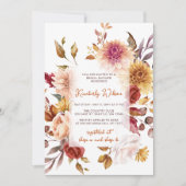 Rustic Fall in Love Fall Floral Bridal Shower Einladung (Vorderseite)