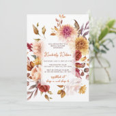 Rustic Fall in Love Fall Floral Bridal Shower Einladung (Stehend Vorderseite)