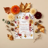 Rustic Fall in Love Fall Floral Bridal Shower Einladung