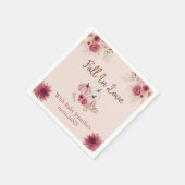 Rustic Fall In Love Pink Pumpkin Baby Shower Serviette (Ecke)