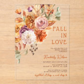 Rustic Fall in Love Pumpkins Fall Bridal Shower Acryleinladungen (Vorderseite)