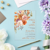 Rustic Fall in Love Pumpkins Fall Bridal Shower Acryleinladungen (In Situ (Hochzeit))