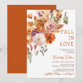 Rustic Fall in Love Pumpkins Fall Bridal Shower Einladung (Vorne/Hinten)