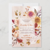 Rustic Fall in Love Pumpkins Fall Bridal Shower Einladung (Vorderseite)