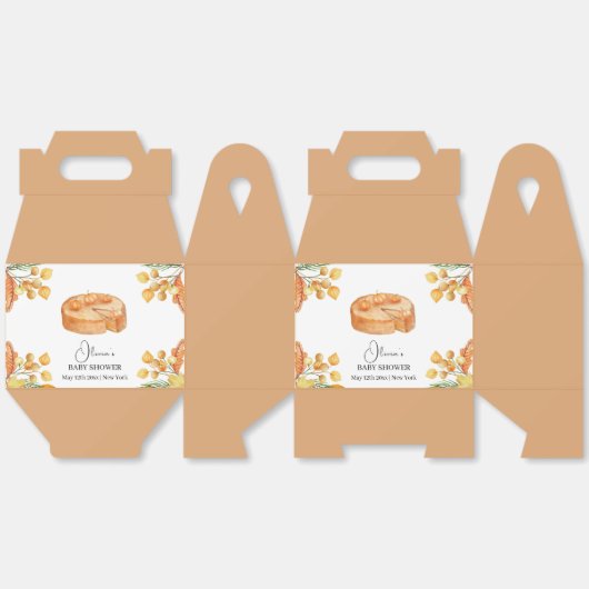 Rustic Fall Kleine Süsse Pumpkin Pie Baby Dusche Geschenkschachtel (Ungeklappt)