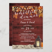 Rustic Fall Lantern Roter Barn Probe Abendessen Einladung (Vorne/Hinten)