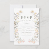 Rustic Fall Meadow Wildflower Wedding RSVP cards Karte (Vorderseite)