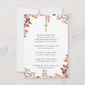 Rustic Fall Memorial Beerdigung Gebet Foto-Karte (Rückseite)