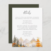 Rustic Fall Mountain Pine Forest Wedding Details Begleitkarte (Vorne/Hinten)