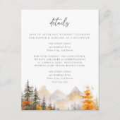 Rustic Fall Mountain Pine Forest Wedding Details Begleitkarte (Vorderseite)