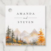 Rustic Fall Mountain Pine Forest Wedding Geschenkanhänger (Vorderseite)