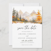 Rustic Fall Mountain Pine Forest Wedding Save The Date (Vorderseite)