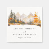 Rustic Fall Mountain Pine Forest Wedding Serviette (Vorderseite)