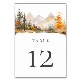 Rustic Fall Mountain Pine Forest Wedding Tischnummer