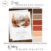 Rustic Fall Mountain Scene Watercolor Wedding Einladung