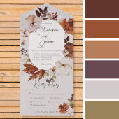 Rustic Fall Neutral Wreath Gray Dinner All In One Einladung