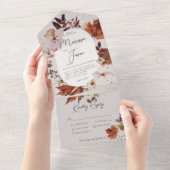 Rustic Fall Neutral Wreath Gray Dinner All In One Einladung (Abreißen)